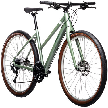 Bicicleta de paseo CUBE HYDE TRAPEZ Mujer Verde 2021 0